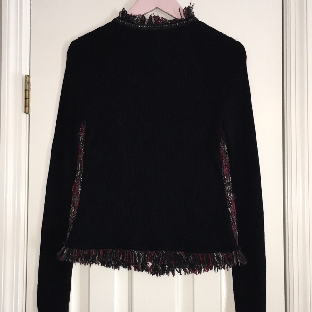 Cache, Blk/Red, Zip Up Sweater, Size Med. - image 4